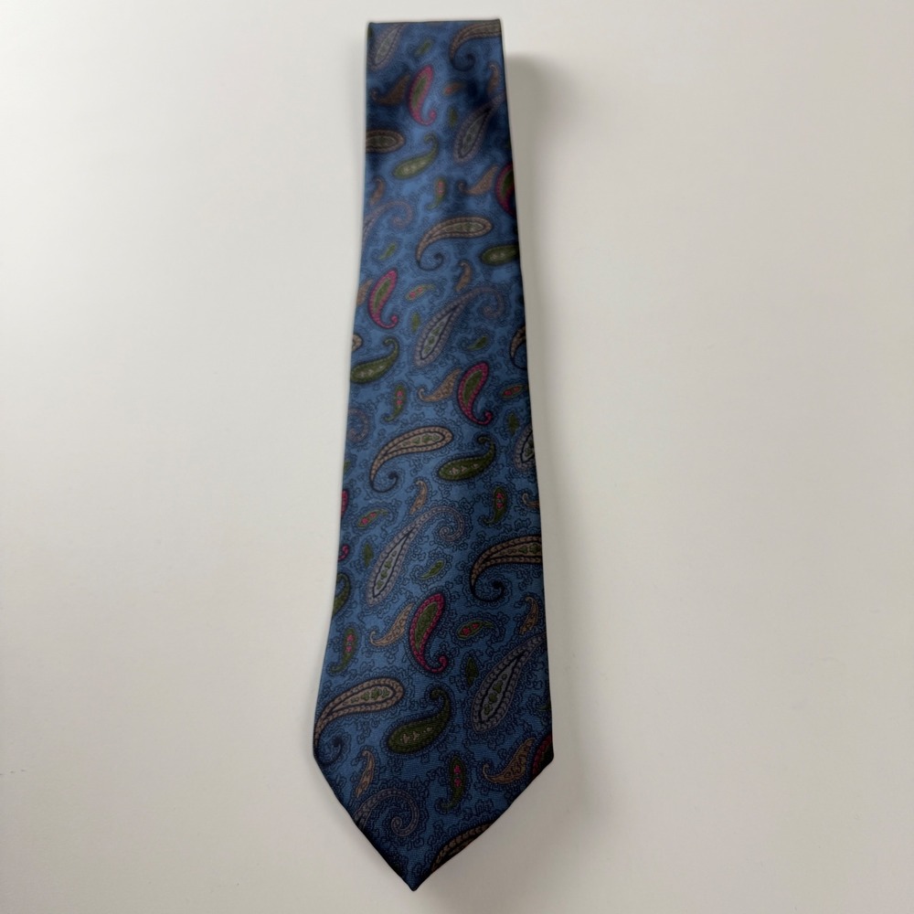 Lanvin Tie Mens Blue Paisley Silk Tie Italy